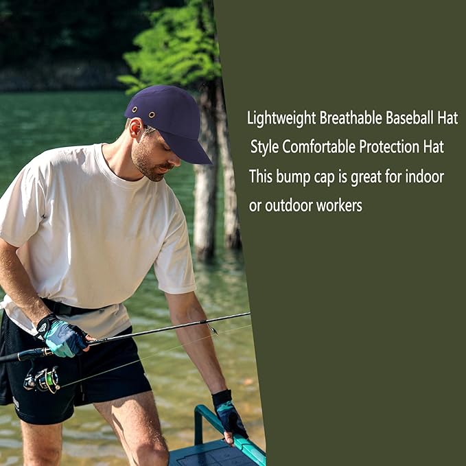 Lightweight Hard Hat Safety Bump Cap Safety Hard Hat Head Protection Cap Breathable Baseball Hat Style Comfortable Head Protection Hat for Work