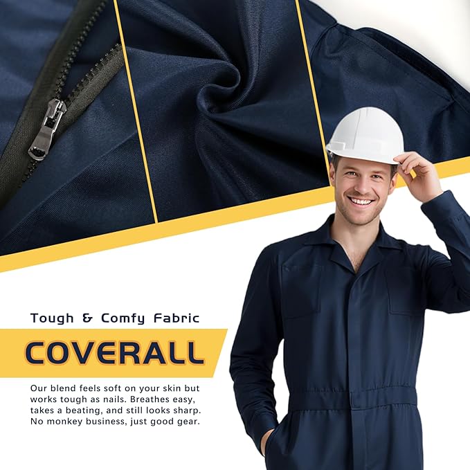 Navy Blue Adult Jumpsuit Coveralls Halloween Costume for Men Jumpsuit Horror Killer Costume Mechanic Work Uniform