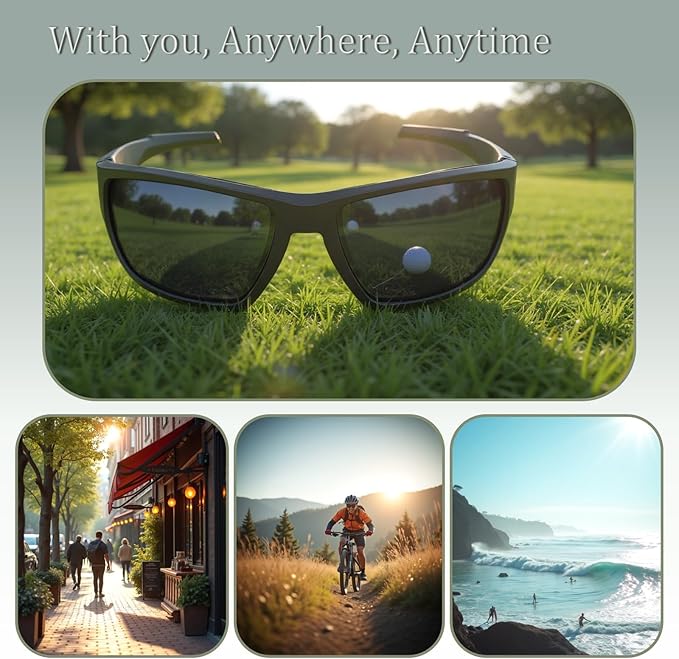 Polarized Riding Sunglasses Foam Padded Wraparound Fit Men Women Motorcycle Driving Running Cycling Fishing
