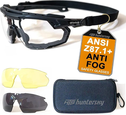 Shooting Safety Glasses for Men Airsoft Hunting Riding Anti-Fog Military Grade Ballistic Tactical Eye Pro Range