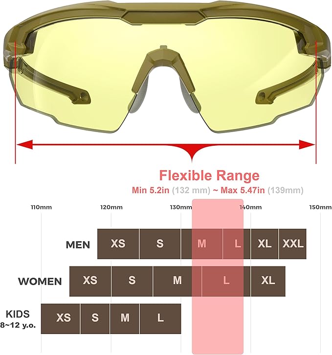 Shooting Safety Glasses for Men Airsoft Hunting Riding Anti-Fog Military Grade Ballistic Tactical Eye Pro Range