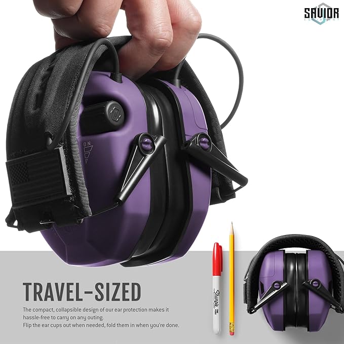 Savior Equipment Apollo Electronic Earmuffs For Shooting w/Gel Ear Pads, 24dB NRR, Noise Cancelling Ear Protection Headset