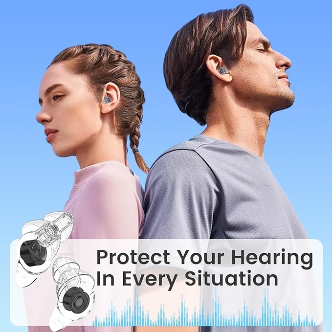 Earplugs for Concert,2 Pairs Silicone Earplugs for Concert and Musicians, Reusable Liquid Silicone Ear Plugs for Hearing Protection,Party,23dB Noise Cancelling