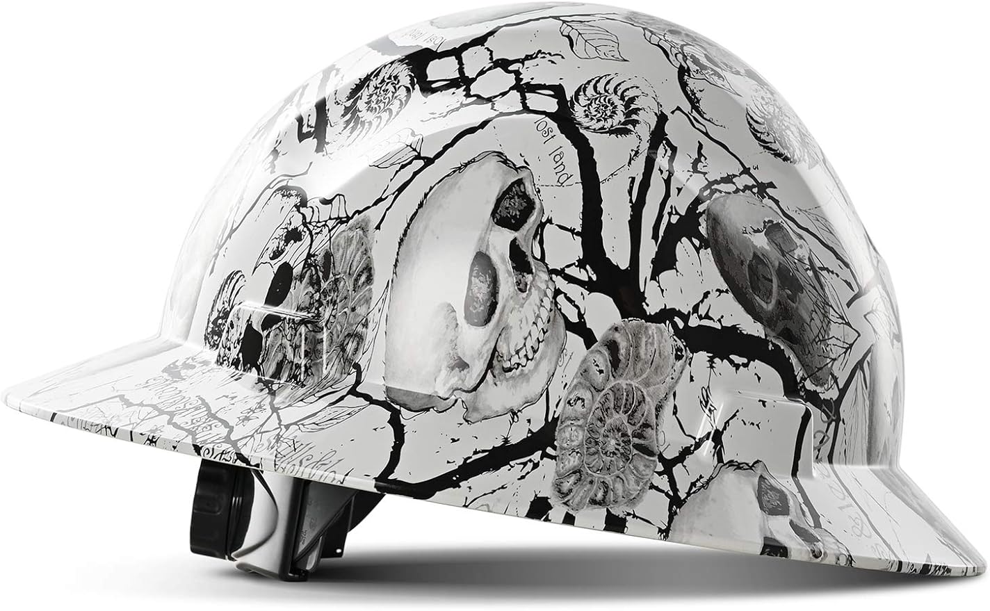 LANON Full Brim Hard Hat, OSHA Construction Work Approved, Premium Charcoal Gray Design, FRP Safety Helmet with 4 Point Adjustable Ratchet Suspension, Class C