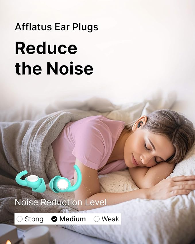 Afflatus Ear Plugs for Sleeping Noise Cancelling, 2 Pairs (S+L) Comfortable Reusable Noise Reduction Ear Plugs, Earplugs for Sleep, Snoring Light Grey
