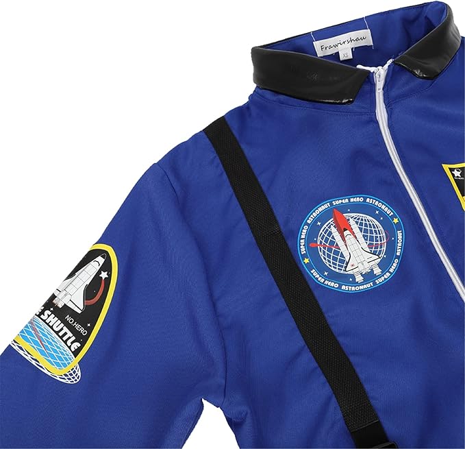 Women's Astronaut Spaceman Costume Adult Coverall Air Force Flight Jumpsuit Halloween Dress Up Party