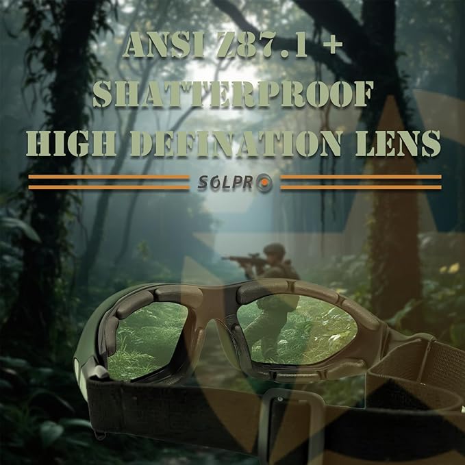 Powersports Glasses Safety Motorcycle Goggle, Anti-fog, Wrap around, Windproof, Hunting, Riding, Mowing,Men and Women