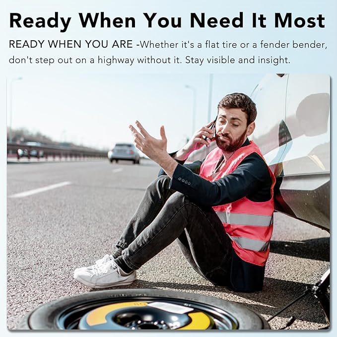 3-Pack Reflective Safety Vest For Women Men - High-Visibility Safety Vest with 2in Reflective Strips for Emergency, Construction, and Safety Use-Pink XXL