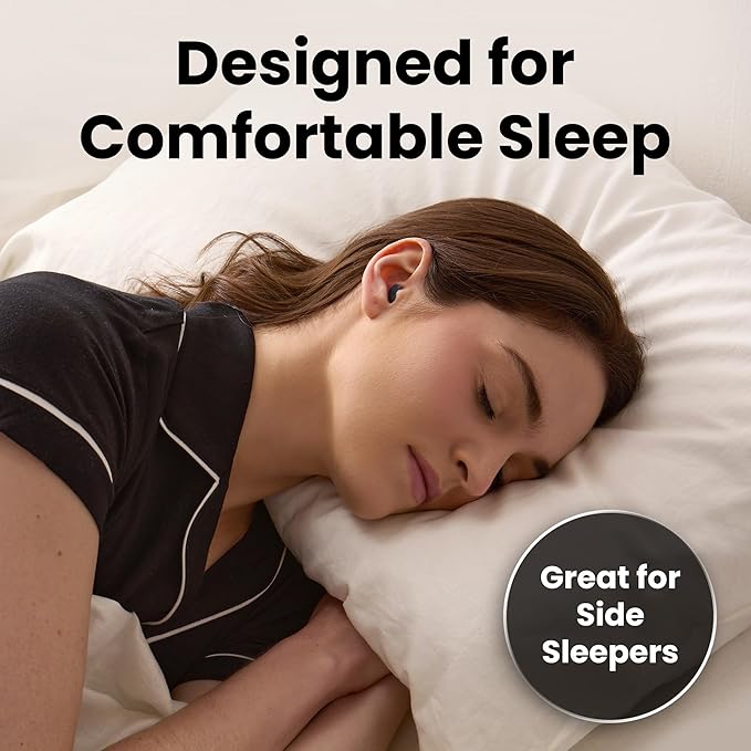SnoozePlugs Ultra Soft Foam Earplugs for Sleeping, 60 Pairs Comfortable Foam Ear Plugs for Side Sleepers- 33db NRR Nightime Earplugs for Snore Blocking, Noise Canceling Sleep Noise Reduction