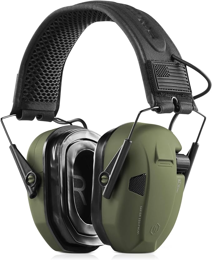 Savior Equipment Apollo Electronic Earmuffs For Shooting w/Gel Ear Pads, 24dB NRR, Noise Cancelling Ear Protection Headset