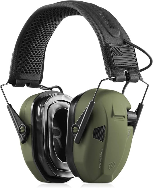 Savior Equipment Apollo Electronic Earmuffs For Shooting w/Gel Ear Pads, 24dB NRR, Noise Cancelling Ear Protection Headset
