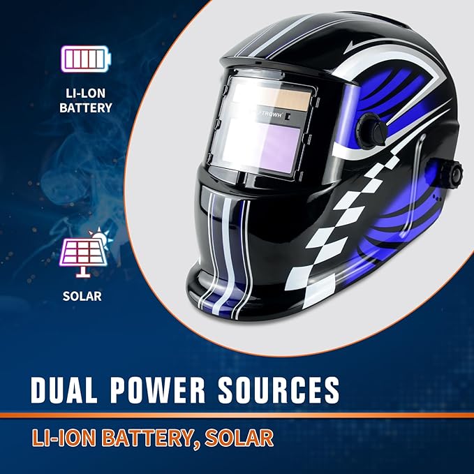 Welding Hood Auto Darkening Welding Helmet with Light True Color 1/1/1/2 Top Optical Clarity Wide Shade 9-13 Welding Mask with Grinding Weld Helmet (TRQ-HD01)