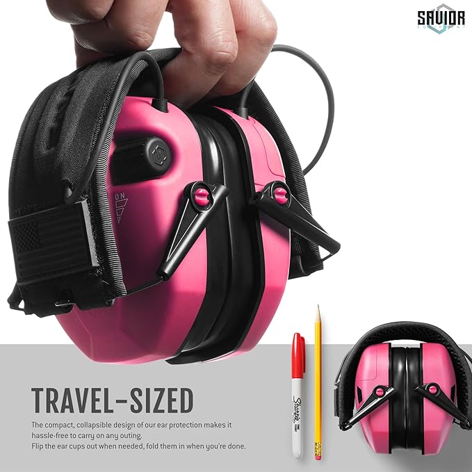Savior Equipment Apollo Electronic Earmuffs For Shooting w/Gel Ear Pads, 24dB NRR, Noise Cancelling Ear Protection Headset