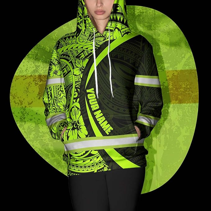 Matedecor Skull High Visibility Shirt Men Reflective Safety Shirts US Flag Custom Name Workwear, Runners, Walkers, Patriotic