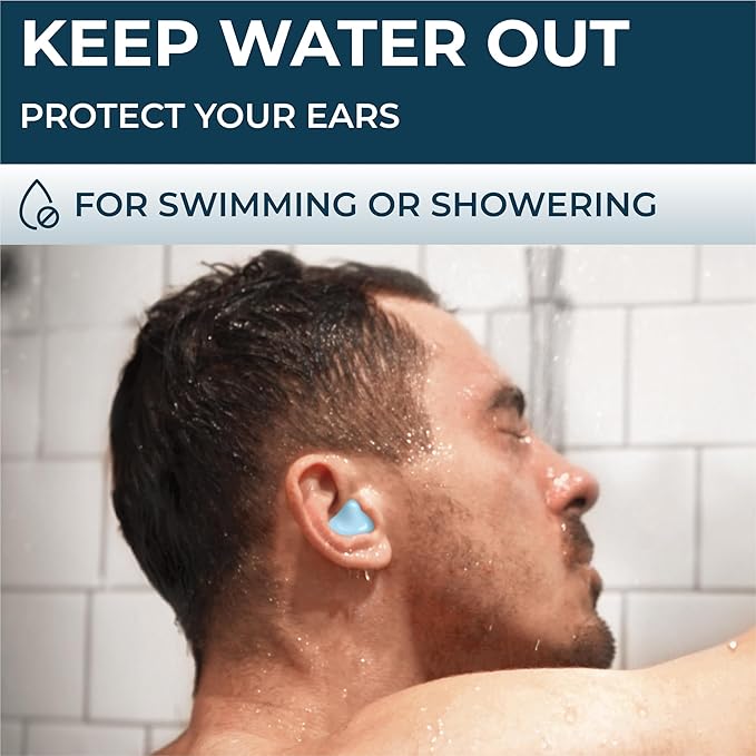 PQ Wax Ear Plugs for Sleeping, Swimming - 54 Noise Cancelling Silicone Gel Wax Earplugs, Ear Protection for Sleep and Swim, Soft Wax Pillows with Sound Blocking Level 32Db, (54 Pillows), Color: Blue