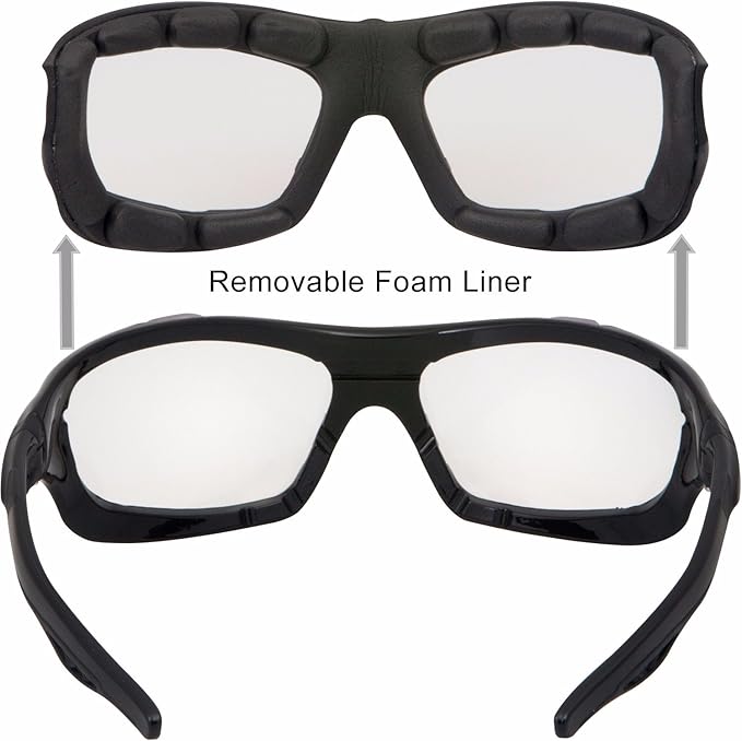 WYND Blocker Motorcycle Riding Glasses Extreme Sports Wrap Sunglasses (Black/Clear)