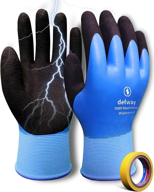 defway Insulated Work Gloves 1000V High Voltage Resistant Electrician Gloves Waterproof Work Gloves Rubber Non Slip Design