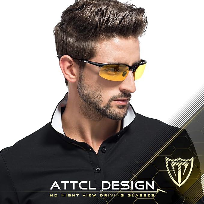 ATTCL Men's Fashion Driving Polarized Sunglasses for Men - Al-Mg metal Ultralight Frame