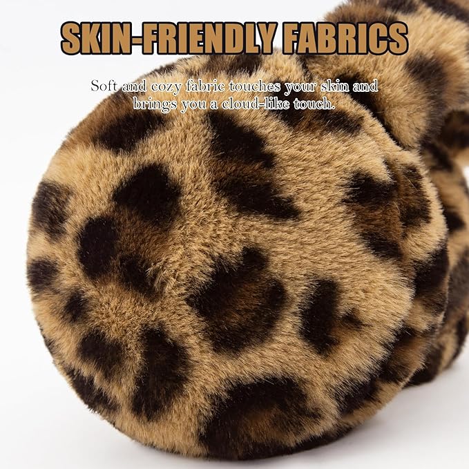 Winter Ear Muffs for Women Girls Faux Fur Cute White Earmuffs Fluffy Ear Warmers Foldable Ear Covers Outdoor