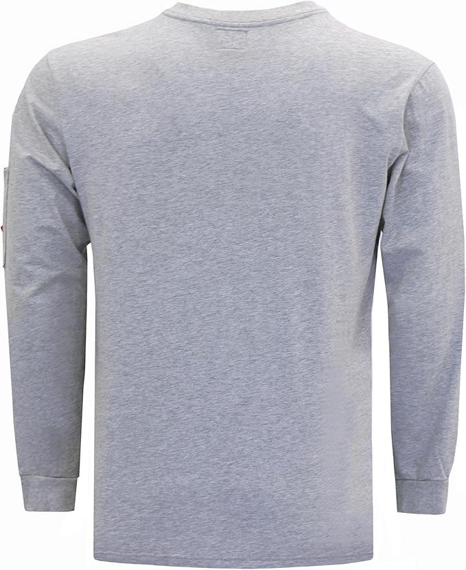 TICOMELA FR T Shirt Flame Resistant Shirt 5.5oz 100% Cotton Light Weight Workwear Men's Long Sleeve Henley Shirts