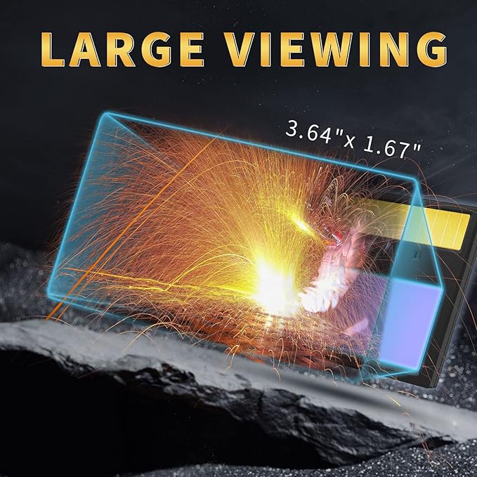 HD Auto Darkening Welding Lens 4.33"x3.54" Solar True Color Filter with 2 Arc Sensor Adjustable Shade Range 4/9-13 Replacement Welding Helmet Accessories for TRQWH Welding Hood