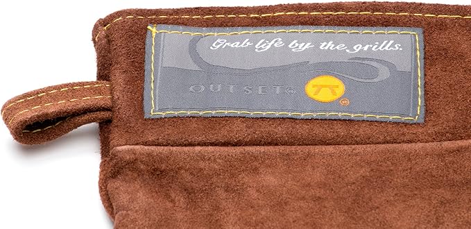 Outset Grill Mitt, Brown Leather BBQ and Oven Glove