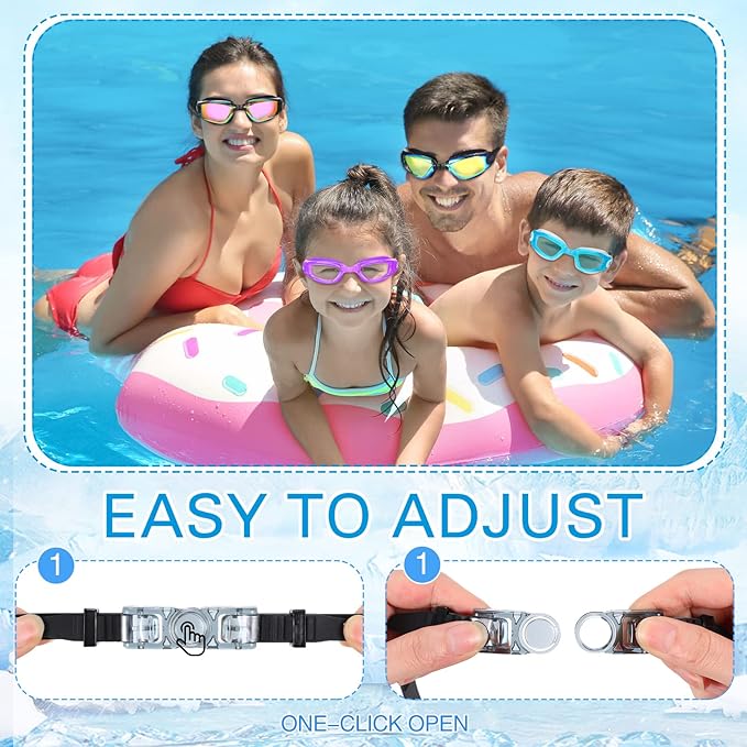 Treela 10 Pcs Swimming Goggles for Adults Pool Goggles Swim Glasses Bulk Multipack Anti Fog Silicone No Leaking