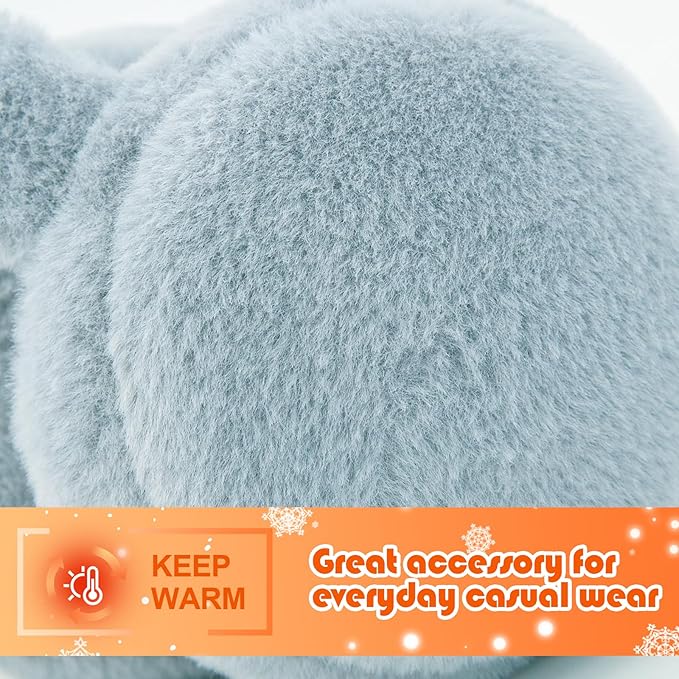 Kids Winter Earmuffs Baby Warm Ear Muff Girls Cute Furry Ear Warmers Boys Foldable Ear Covers for Cold Weather