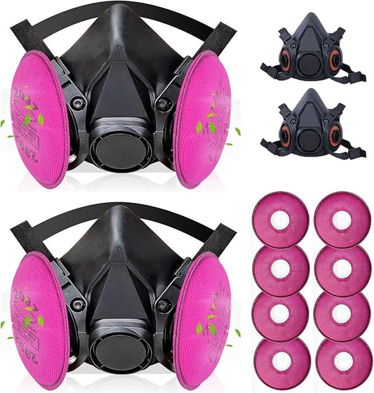 Reusable Respirator Mask with Activated carbon filter cottons for Gas, Organic Vapors