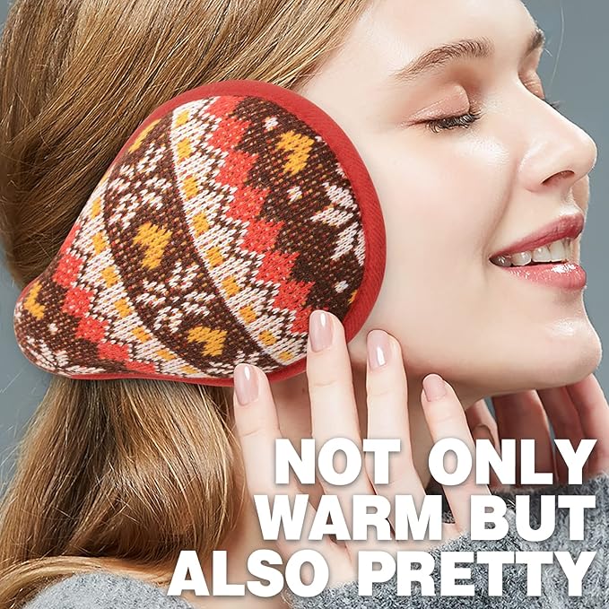 Venswell Knit Ear Muffs for Winter Women Men Soft Earmuffs Cold Weather Fleece Ear Warmers Cover Foldable & Adjustable