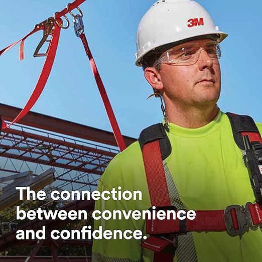 3M Protecta Rebel 3590550 Self Retracting Lifeline, 50' Galvanized Cable, Thermoplastic Housing, Carabiner, 420 lb Capacity, Red
