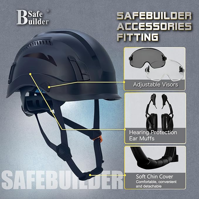 Safety Helmet Hard Hats Construction Head Protection 6-Point Suspension Lightweight Work Outdoor,Industrial ANSI Approved
