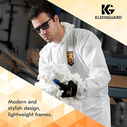 KLEENGUARD™ V30 Maverick™ Safety Glasses (56569), Smoke Lenses with KleenVision™ Anti-Fog coating, Black Frame, Carrying Case, Unisex Sunglasses for Men and Women