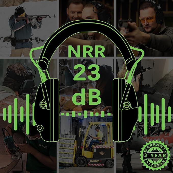 PROHEAR Electronic Ear Protection for Shooting with 4X Sound Amplification, Gun Range Hearing Protection Muffs, NRR 23dB Noise Reduction Headphones for Hunting, Camo