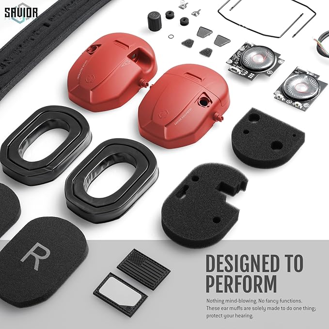 Savior Equipment Apollo Electronic Earmuffs For Shooting w/Gel Ear Pads, 24dB NRR, Noise Cancelling Ear Protection Headset