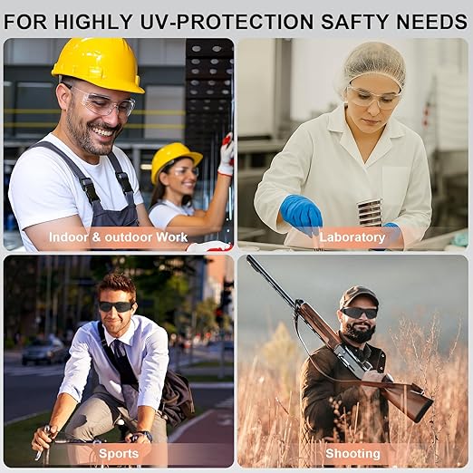 ANSI Z87.1 Safety Glasses Men Women 80 pack: 40pack clear safety glasses+40pack safety sunglasses Scratch & Impact Resistant eye protection glasses for Construction, Outdoor Sports & Work