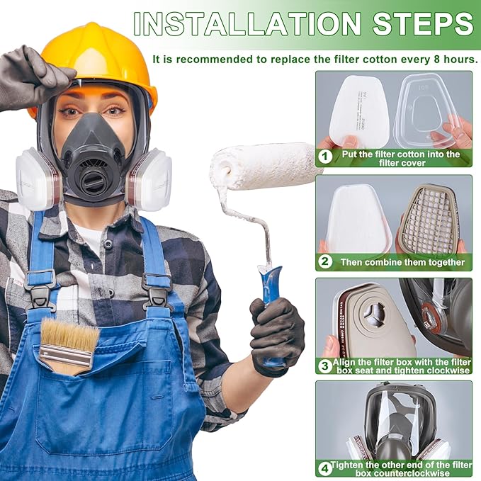 50PCS 5N11 Filter, Replacement Respirator Filter Cotton, Spray Paint and Chemical, Filter Cotton for 6200, 6502, 7502, 7501, 6800, 4008, FF402 Series Respirators