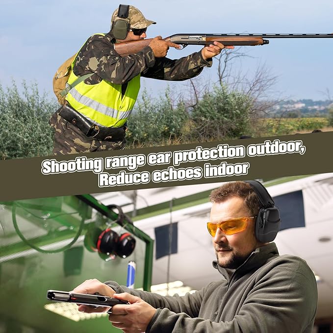 GUCHO Hearing Protection Ear Muffs,Shooting Range Ear Protection for Hunting Mowing