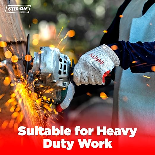 SAFETY Non-Slip 100 Pairs Work Construction Gloves - Red Latex Cotton Working Nitrile Rubber Palm Coated Garden Medium/Large (Pack of 100)