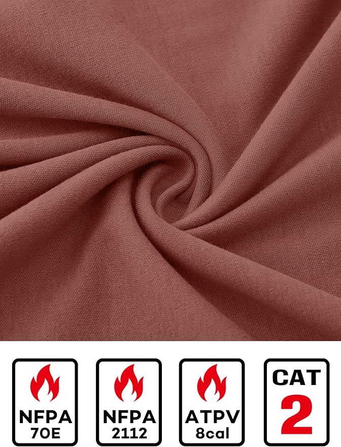 FR Shirts for Men NFPA2112 Flame Resistant Shirts 6.0oz Light Weight Long Sleeve Fire Retardant Shirts
