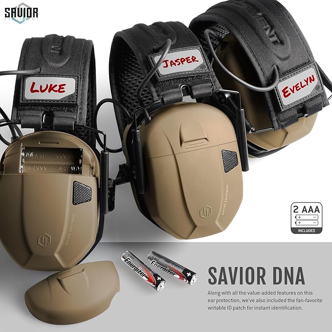 Savior Equipment Apollo Electronic Earmuffs For Shooting w/Gel Ear Pads, 24dB NRR, Noise Cancelling Ear Protection Headset
