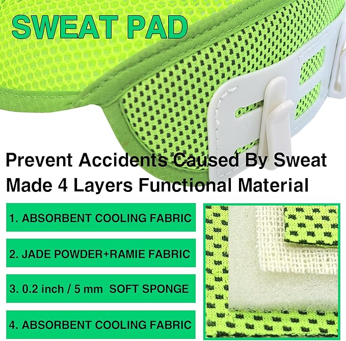 3PCS Hard Hat Liner Sweatband Work Safety Helmet Accessories, Washable Cool Mesh Towel Sweat Absorber Pad for Men Woman, Insert Hardhat Suspension, Includes Replacement Clips