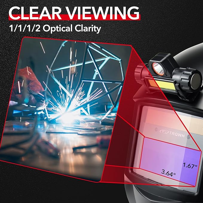 Welding Hood Auto Darkening Welding Helmet with Light True Color 1/1/1/2 Top Optical Clarity Wide Shade 9-13 Welding Mask with Grinding Weld Helmet (KTS-JS01)