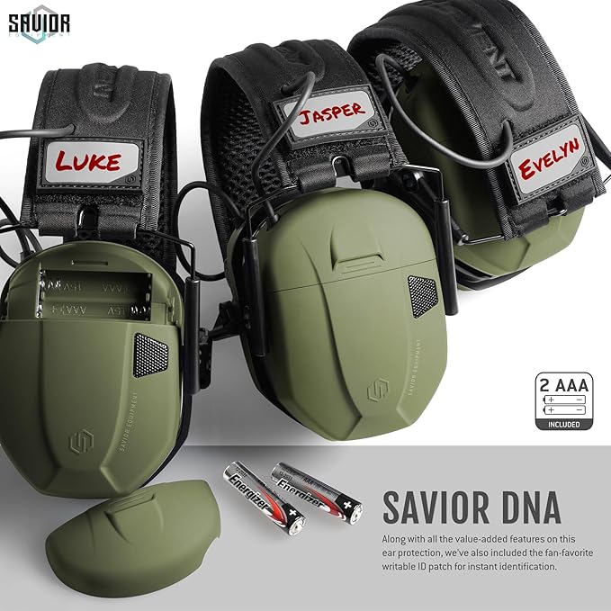 Savior Equipment Apollo Electronic Earmuffs For Shooting w/Gel Ear Pads, 24dB NRR, Noise Cancelling Ear Protection Headset