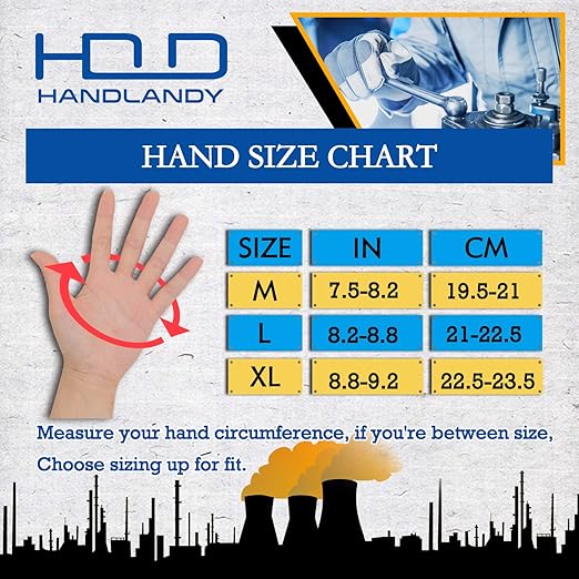 HANDLANDY Winter Water Resistant Work Gloves for Men, Insulated Heavy Duty Impact Glove for Cold Weather (Black-insulated, Medium)