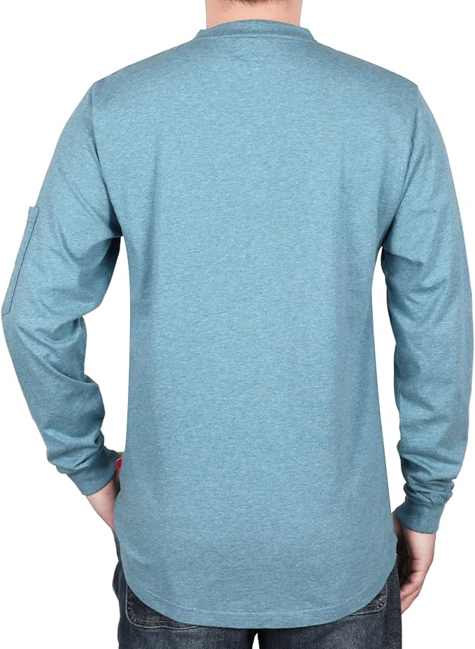 TICOMELA FR Shirts for Men Heather Series 6oz Flame Resistant T Shirt NFPA2112 CAT2 Fire Retardant Henley Shirts