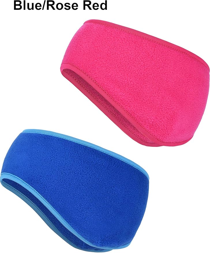 Boao 2 Pieces Ear Warmer Headbands Fleece Earmuffs Winter Ear Covers Running Wicking Ski Sport Headband for Women & Men