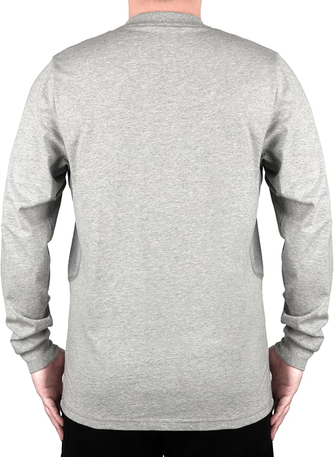 BOCOMAL FR Shirts Summer Vented Mesh Breathable Henley Shirt 5.5oz Flame Resistant CAT2 Work Clothing
