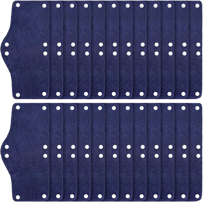 24 Pieces Hard Hat Sweatband, Cotton Helmet Sweatband Hard Hat Liner, Washable Sweat Band Reusable Safety Sweat Band Snap Hard Accessories (Dark Blue)