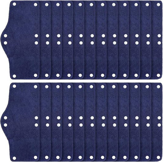 24 Pieces Hard Hat Sweatband, Cotton Helmet Sweatband Hard Hat Liner, Washable Sweat Band Reusable Safety Sweat Band Snap Hard Accessories (Dark Blue)
